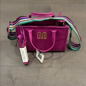 NWT Margot Fuchsia Crossbody Bag with Multicolor Strap